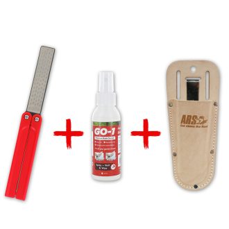 ARS karbantartó készlet: GO-1 tisztítóspray, SD-100-BT összecsukható gyémánt élező és SH-VSZ bőrtok