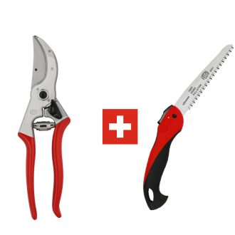 FELCO 4 metszőolló és FELCO 600 bicskafűrész díszdobozban, könnyű szerszámpár
