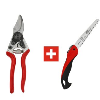 FELCO 6 metszőolló és FELCO 600 bicskafűrész díszdobozban, közepes kézre való szerszámpár