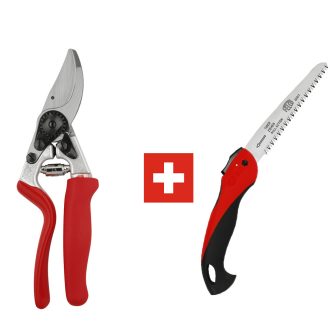 FELCO 7 metszőolló és FELCO 600 bicskafűrész díszdobozban, forgónyeles olló fűrésszel