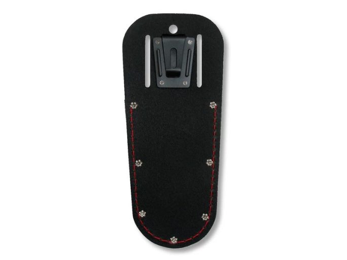 FELCO 910 Black bőrtok metszőollóhoz, fekete valódi bőr, övre fűzhető vagy csíptethető, 235 mm