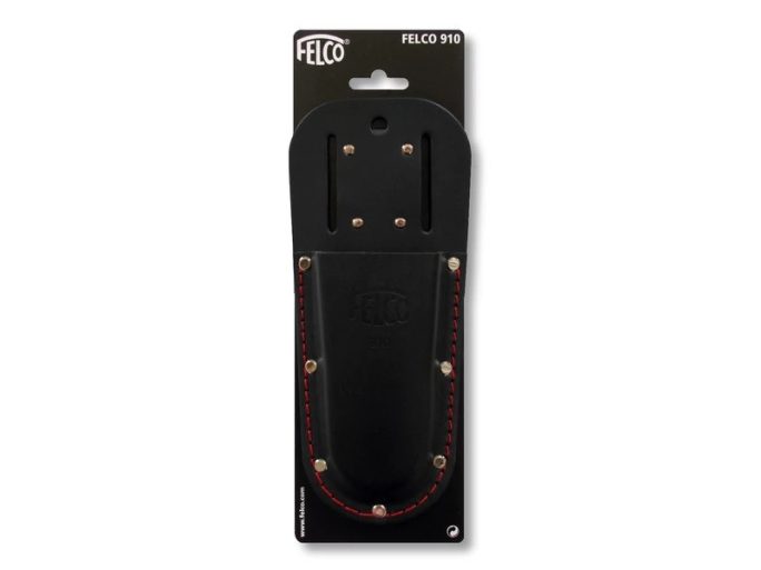 FELCO 910 Black bőrtok metszőollóhoz, fekete valódi bőr, övre fűzhető vagy csíptethető, 235 mm