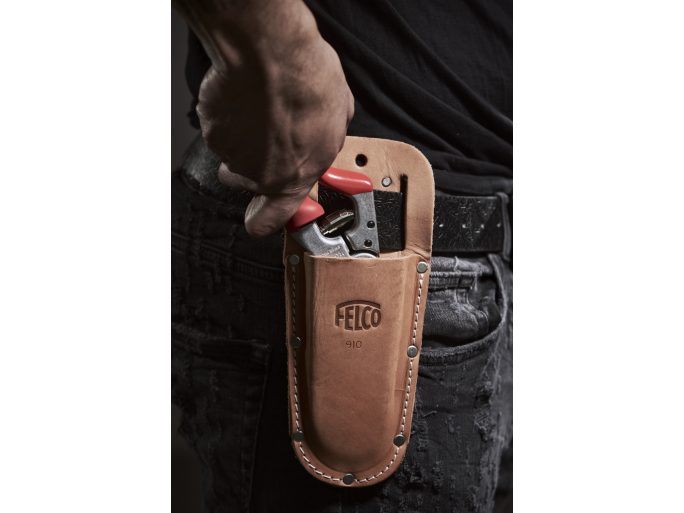 FELCO 910 valódi bőr övtok metszőollóhoz, fűzőhurokkal és csattal, 235 mm hosszú