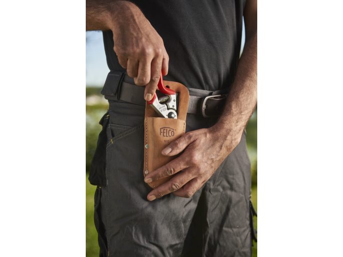 FELCO 910 valódi bőr övtok metszőollóhoz, fűzőhurokkal és csattal, 235 mm hosszú