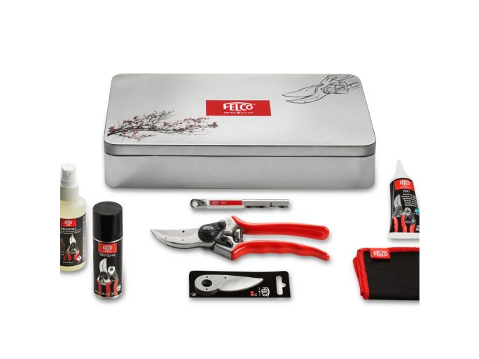 Felco 933 szervizdoboz komplett Felco 2 metszőollóval, pótpengével és ápolószerekkel