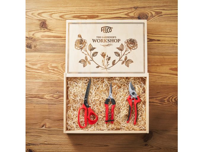 Felco 935-B virágos készlet metszőollóval, általános kerti ollóval és precíziós ollóval