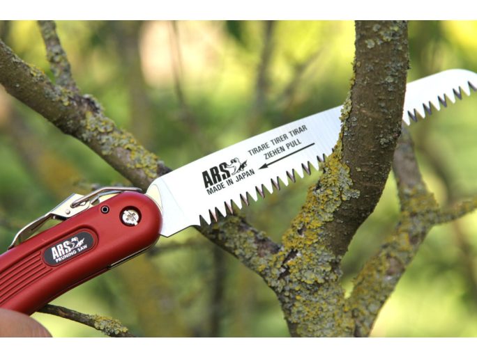 ARS FB-8 metszőolló és 210DX bicskafűrész párosa, a kerti metszés két alapszerszáma