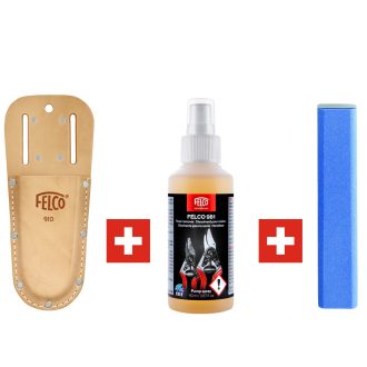 FELCO Karbantartó Készlet: 902 Élező, 910 Tok, 981 Spray gyári pótalkatrész közeli képen