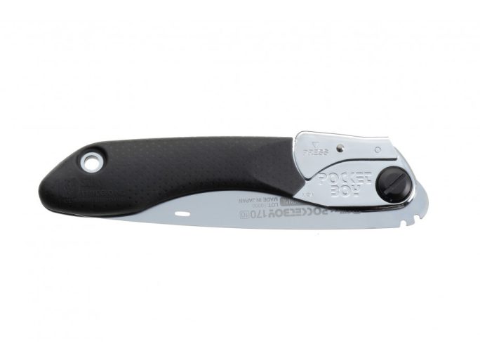 Silky Pocketboy 170-10 black összecsukható zsebfűrész gumi markolattal, kihajtott 170 mm-es pengével