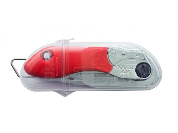Silky Pocketboy 130-8 red összecsukható zsebfűrész nagy fogazattal, kihajtott 130 mm-es pengével
