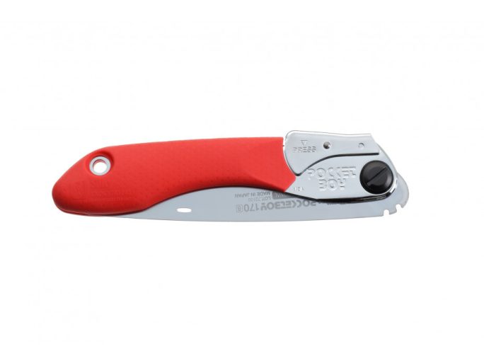 Silky Pocketboy 170-8 red összecsukható zsebfűrész nagy fogazattal, friss ághoz, 170 mm-es pengével