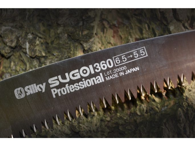 Silky Sugoi 360-6.5-5.5 arborista kézifűrész progresszív fogazattal, 180 mm-es vágásátmérővel