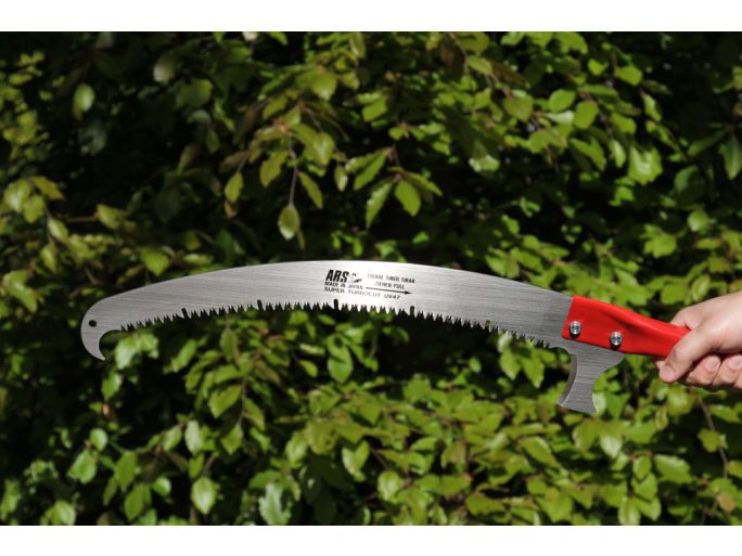 ARS UV-47 ágfűrész 470 mm-es ívelt nikkelezett pengéje, teleszkópos rúdra szerelhető fűrészfejjel
